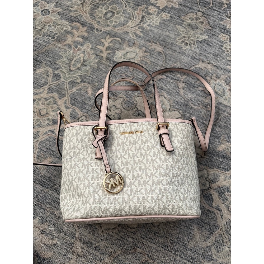 Michael Kors Jet Set Travel Extra Small Tote Carryall Bag Powder Blush